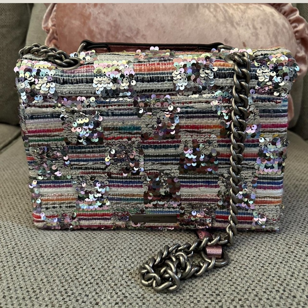 Kurt Geiger Medium Kensington Sequin Embellished Handbag. 👜 - Picture 2 of 4